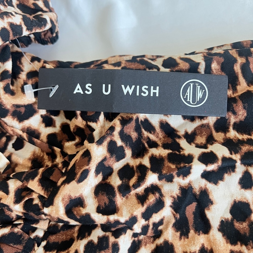 As U Wish Animal print Short Sleeve Midi Dress - Picture 6 of 8